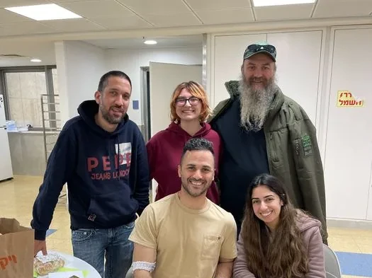 Visiting Tzur during his recovery in the rehab unit at Tel Hashomer Hospital in Ramat Gan.